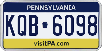 PA license plate KQB6098