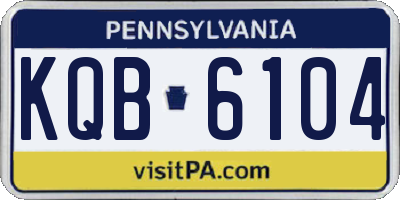 PA license plate KQB6104