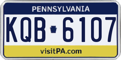 PA license plate KQB6107