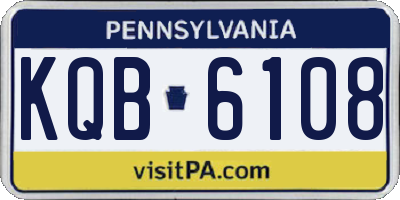PA license plate KQB6108