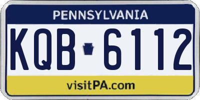 PA license plate KQB6112