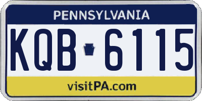 PA license plate KQB6115