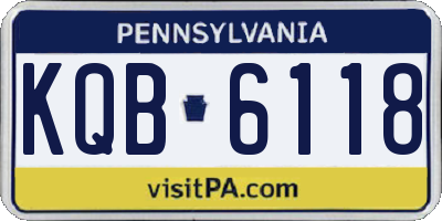PA license plate KQB6118
