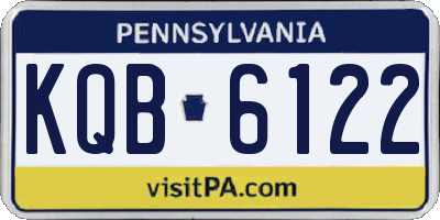 PA license plate KQB6122