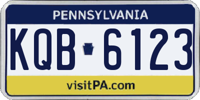 PA license plate KQB6123