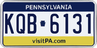 PA license plate KQB6131