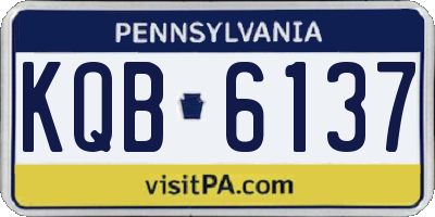 PA license plate KQB6137