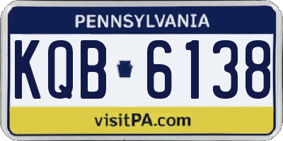 PA license plate KQB6138