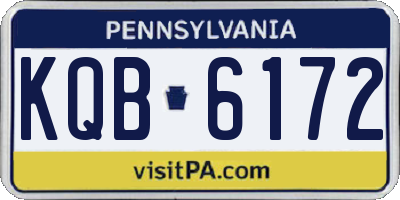 PA license plate KQB6172