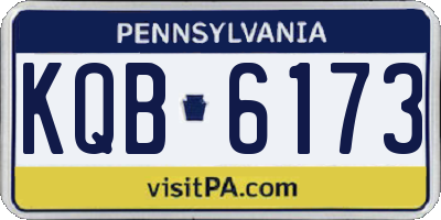 PA license plate KQB6173