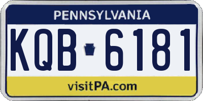 PA license plate KQB6181