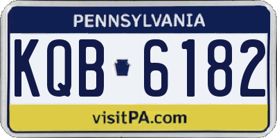 PA license plate KQB6182