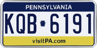 PA license plate KQB6191