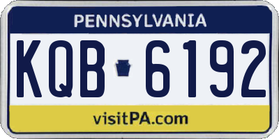 PA license plate KQB6192