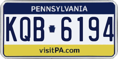 PA license plate KQB6194