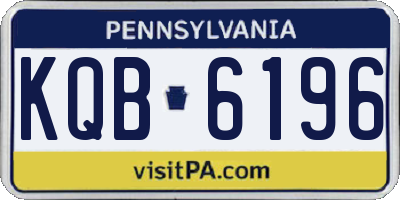 PA license plate KQB6196