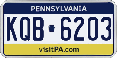 PA license plate KQB6203