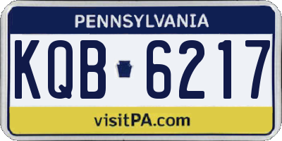PA license plate KQB6217