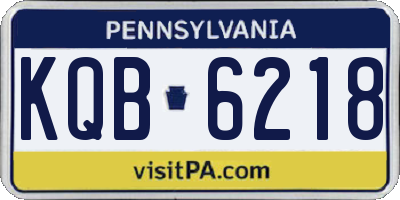 PA license plate KQB6218