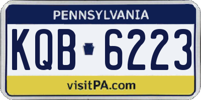 PA license plate KQB6223