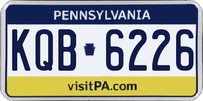 PA license plate KQB6226