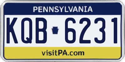 PA license plate KQB6231