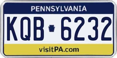 PA license plate KQB6232