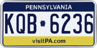 PA license plate KQB6236