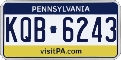 PA license plate KQB6243