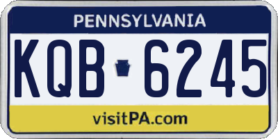 PA license plate KQB6245