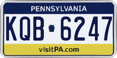 PA license plate KQB6247