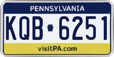 PA license plate KQB6251