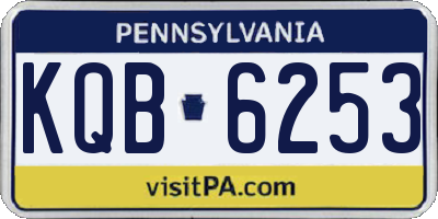 PA license plate KQB6253