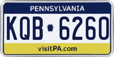 PA license plate KQB6260