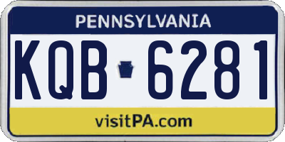 PA license plate KQB6281