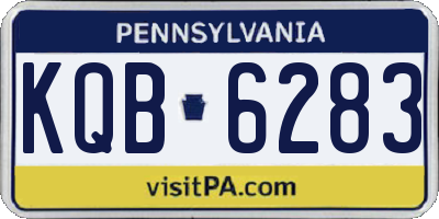 PA license plate KQB6283