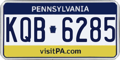 PA license plate KQB6285