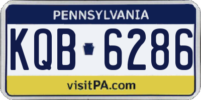 PA license plate KQB6286