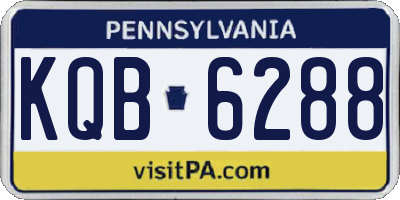 PA license plate KQB6288