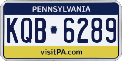 PA license plate KQB6289