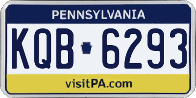 PA license plate KQB6293