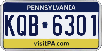 PA license plate KQB6301