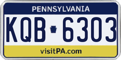 PA license plate KQB6303