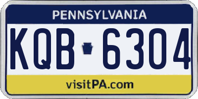 PA license plate KQB6304