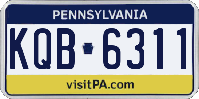 PA license plate KQB6311