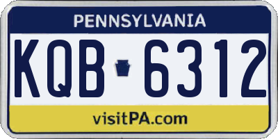 PA license plate KQB6312