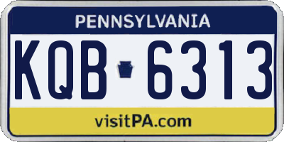 PA license plate KQB6313