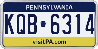 PA license plate KQB6314