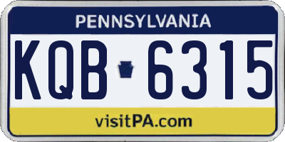 PA license plate KQB6315