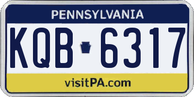 PA license plate KQB6317
